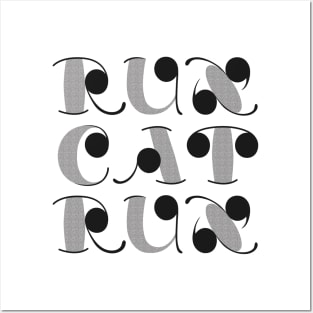 RunCatRun visual noise font in grey Posters and Art